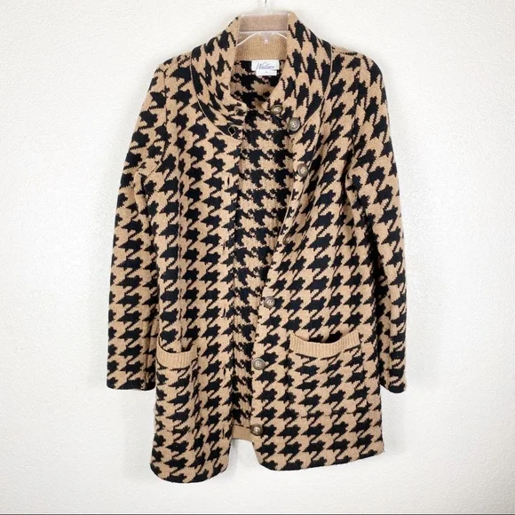 Madewell Black and Tan Houndstooth Cardigan - Picture 2 of 7